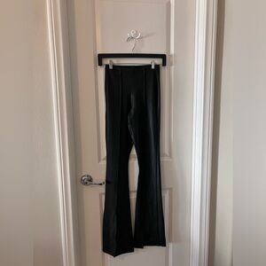 Topshop leather flared pants